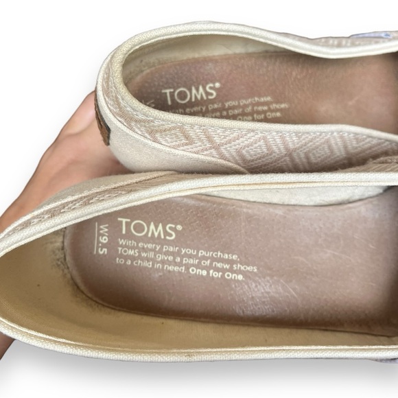 Toms Stella Open Toe Wedges in Natural Yarn Dye Diamond Pattern - Picture 6 of 12